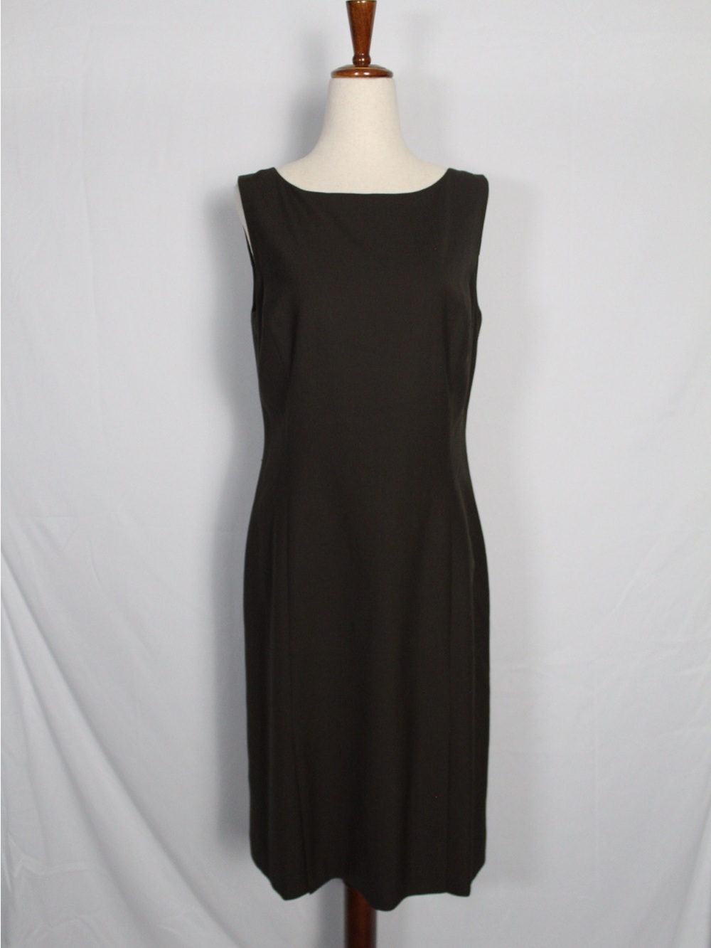 Ann Taylor Loft Brown Wool Blend Square Neck Sheath Midi Dress